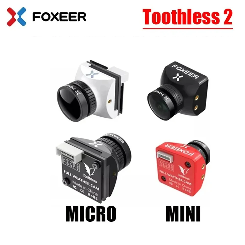 Foxeer Toothless 2 Micro/Mini 1200Tvl 1/2 Cmos Fpv Camera 4:3 16:9 Pal/Ntsc Immagine Naturale Per Fpv Rc Racing Drone