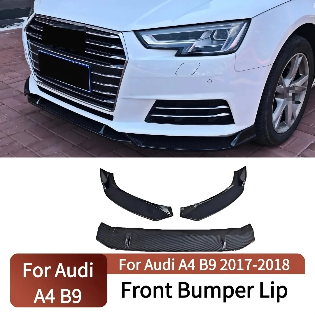 아우디 A4 B9 2017-2018 프론트 범퍼 립 스포일러 스플리터 턱 가드 페이스리프트 디퓨저 트림 튜닝 액세서리 스타일링 바디 키트