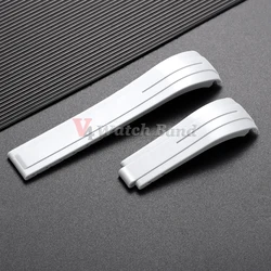 Curved Silicone Rubber Sport Watch Strap Bracelet - 22mm (White)