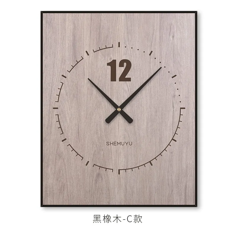 Large Electric Meter Box Wall Clock Wood Square Wall Watch Clocks Color:F;Sheet Size:30X40CM