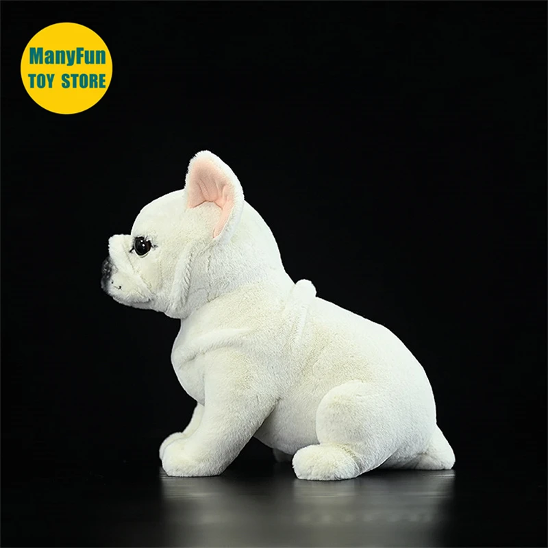 Cream French Bulldog Plush Toy High Fidelity Dogs Plushie Pit Bull Peluche Lifelike Stuffed Animals Simulation Doll Toy Kids 4