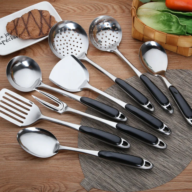 stainless steel spatula soup spoon shovel thickened anti-scalding rice spoon frying shovel kitchenware set kitchen utensils