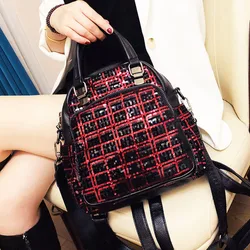 Color Sequined Backpack 2022 New Trendy Korean Fashion Handbag Three-purpose One-shoulder Diagonal Bag Backpack Purse for Women