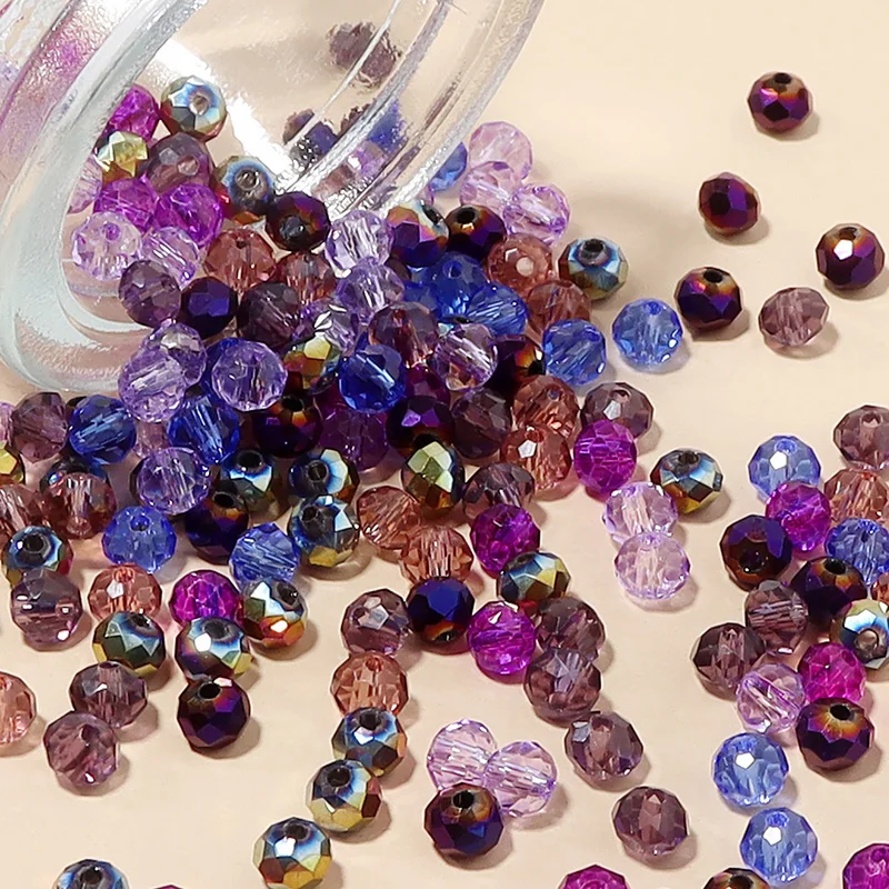 Gocelyn Crystal Glass Faceted Beads of AB Color (Purple), Rondelle AB  Crystal Beads Assorted Supplies Spacer Loose Beads for Jewelry Making  Findings