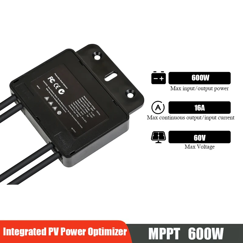 

MPPT Integrated PV Power Optimizer 60V 600W Input IP67 Real-time Solar Panel Monitoring Voltage-Limiting Anti-Hotspot
