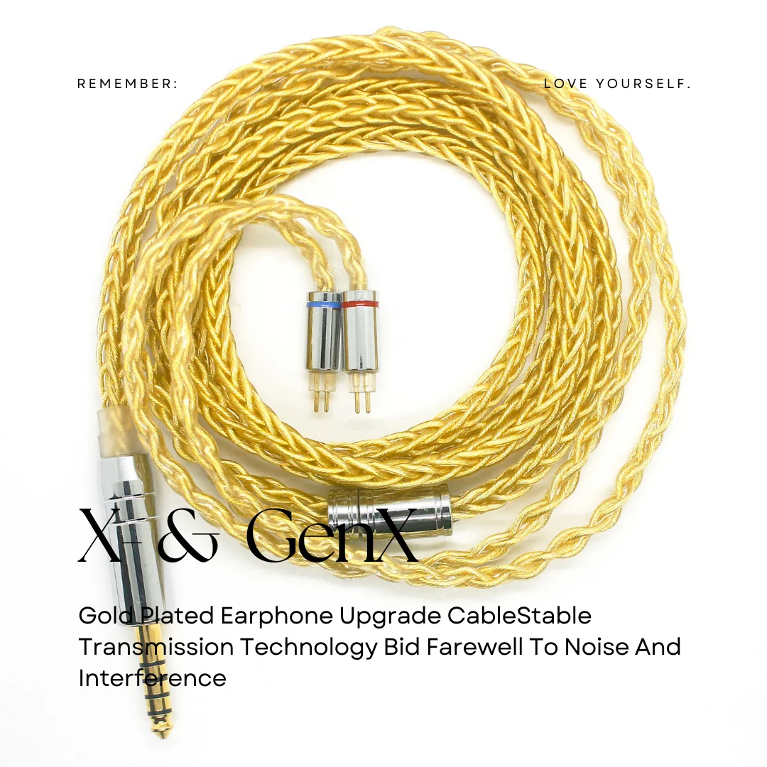 mmcx cable Upgrade KZ cable goldplated square woven headphone cable