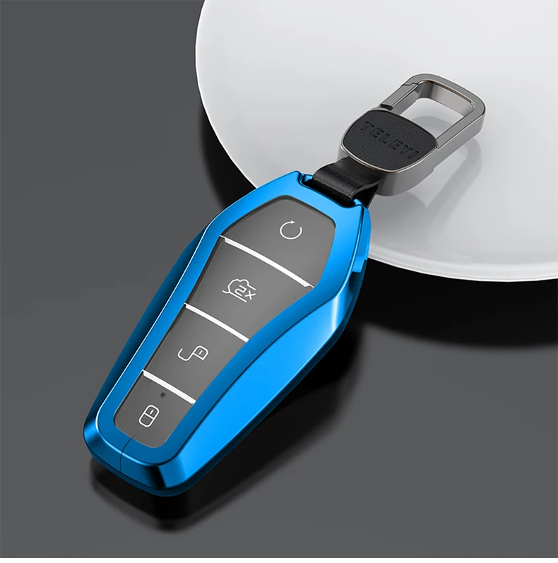 For BYD Atto 3 Yuan Plus 2022 2023 Car Aluminium Alloy Key Cover Protective Shell Case Buckle Modificated Auto Accessories