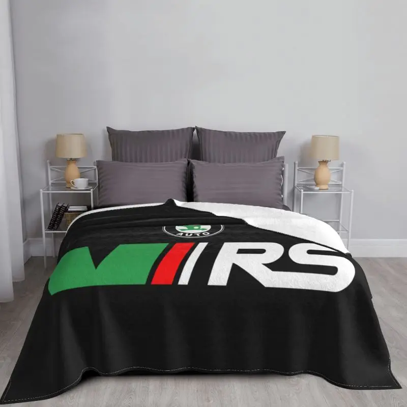 Skoda Rs Vrs Motorsport Graphicorrally Wrc Racing Blanket Thick Textile Anti-Pilling Bedding Travel Machine Washable