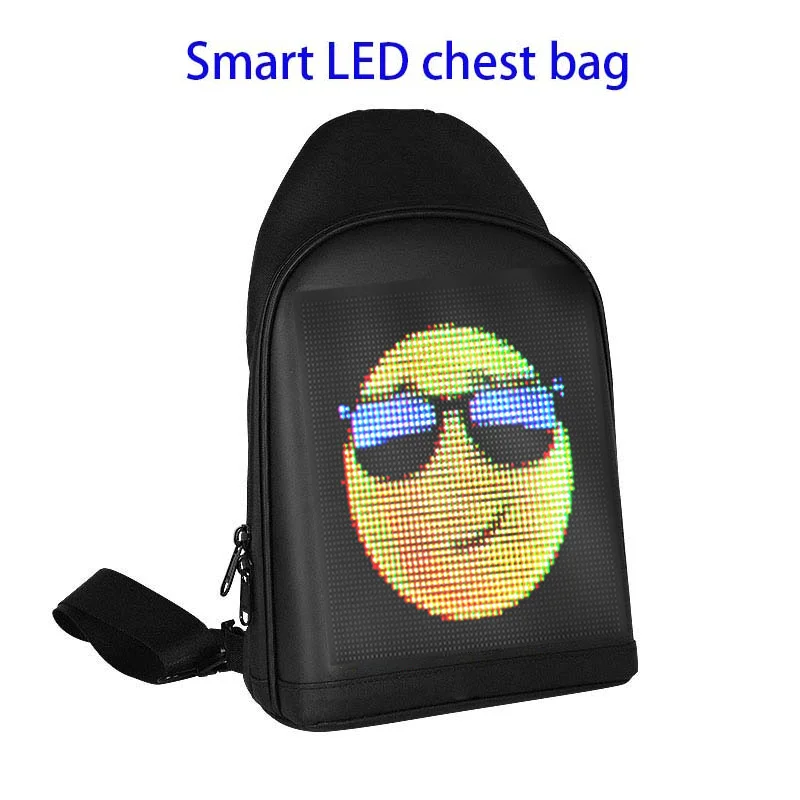 

Personality Smart Led Chest Bag Christmas Gift LED Screen Dynamic Sling Bag Waterproof APP Control Advertising Crossbody Bag