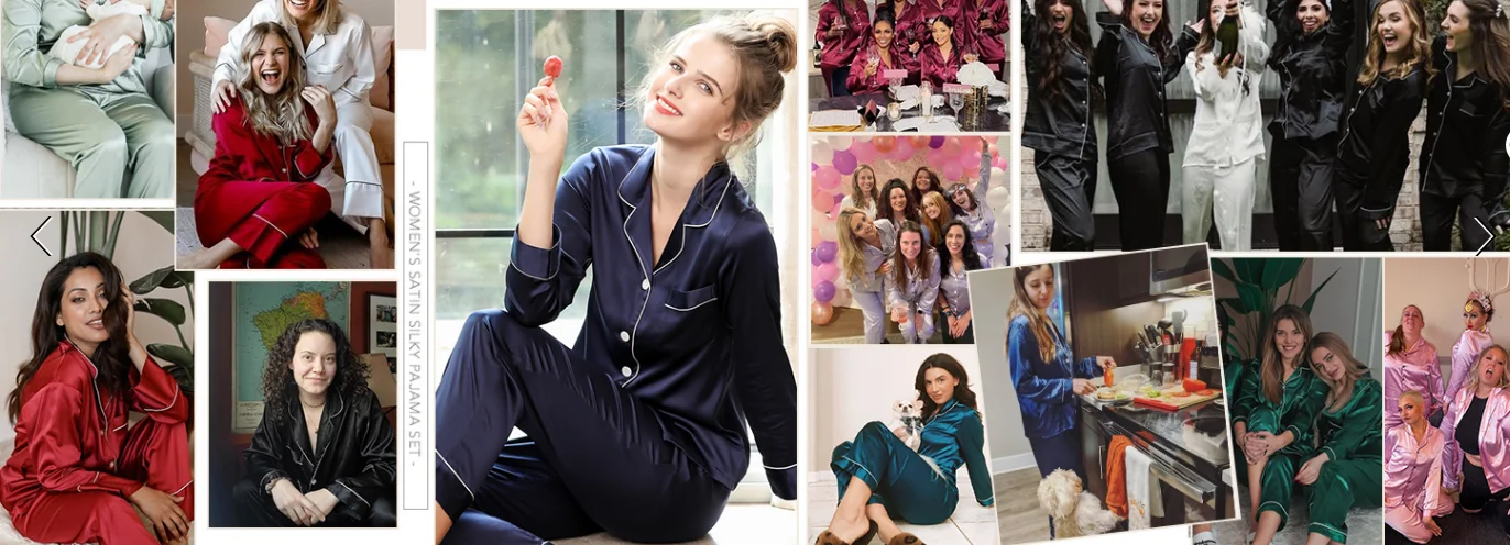 Damen-Pyjama-Set aus Seidensatin, langärmelig, Button-Down-Nachtwäsche, 2-teiliges Lounge-Set, Pj-Set, S-2XL, Loungewear – Detail 2