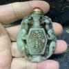 Old Chinese Natural Hetian Jade Hand-carved Exquisite  Pendants , Snuff Bottle 2