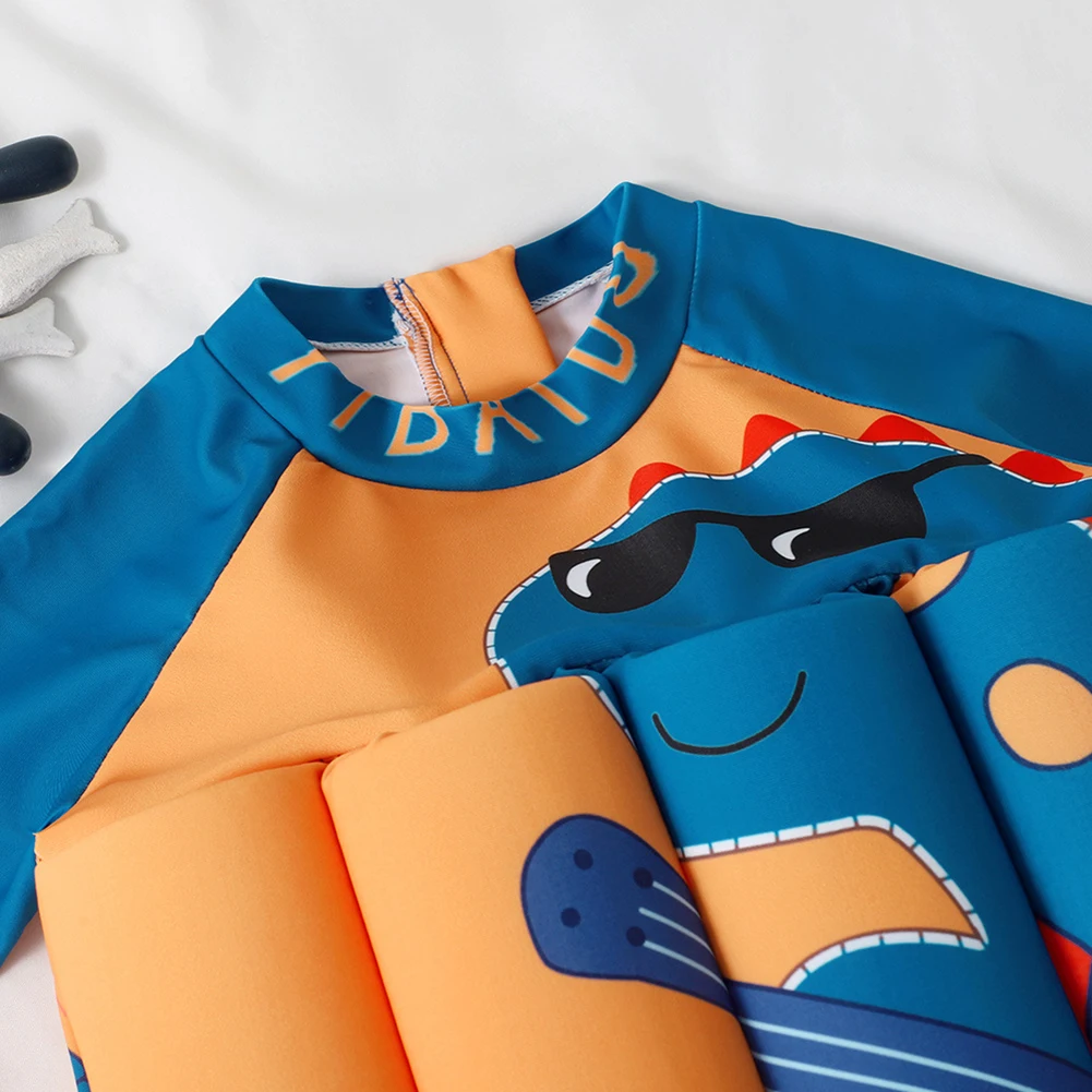 Children's Buoyancy Swimsuit Cartoon Print Swimwear Kids One-Piece Floating Rash Guards Bathing Clothes Boys Girls Swimming Suit kids swimsuits