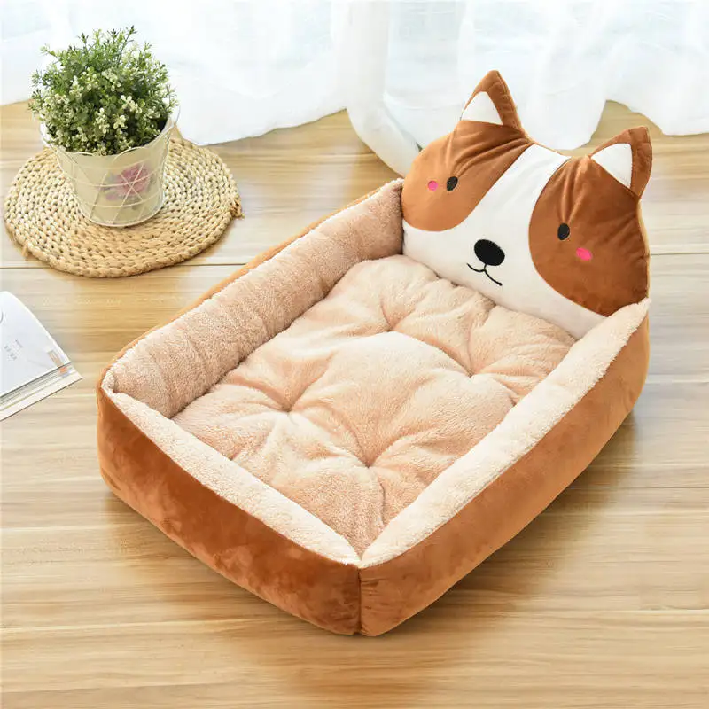 Teddy Cartoon Pet Soft Dog Bed House Winter Warming Large Dog House Warm Cat Nest Pet Bed Mattress Supplies pet bed dog house