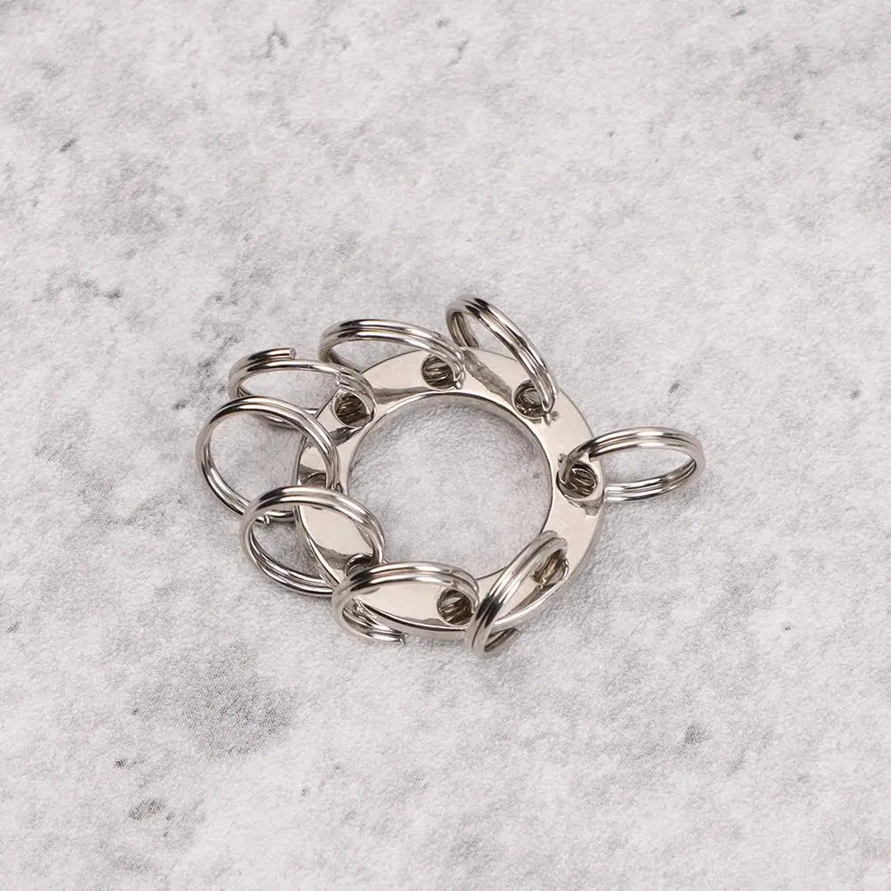 Multistyles EDC-Tasche aus Edelstahl 301 mit Schlüsselring, Karabinerhaken, Camping-Multifunktionswerkzeug, Aufhängeclip und Schnellverbindungswerkzeug_voghion.com