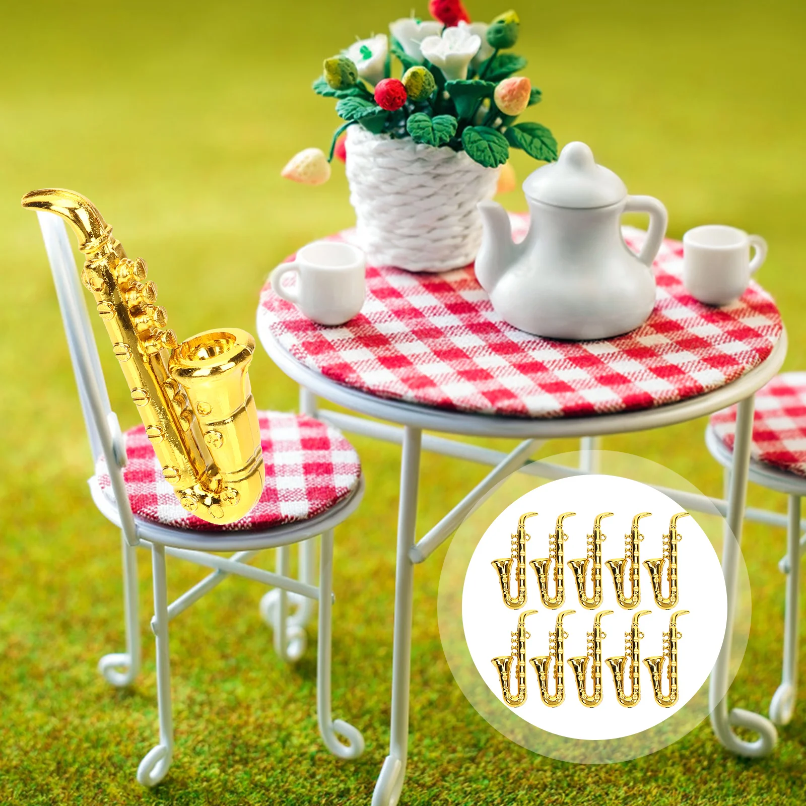 

Mini House Miniature Trumpet Tiny Instruments Miniature House Decor Things#j