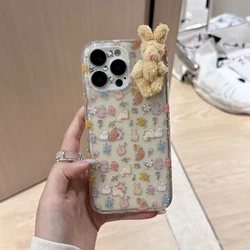 3D Plush Rabbit Cartoon Transparent Soft Phone Case for Nova 11 SE (1)