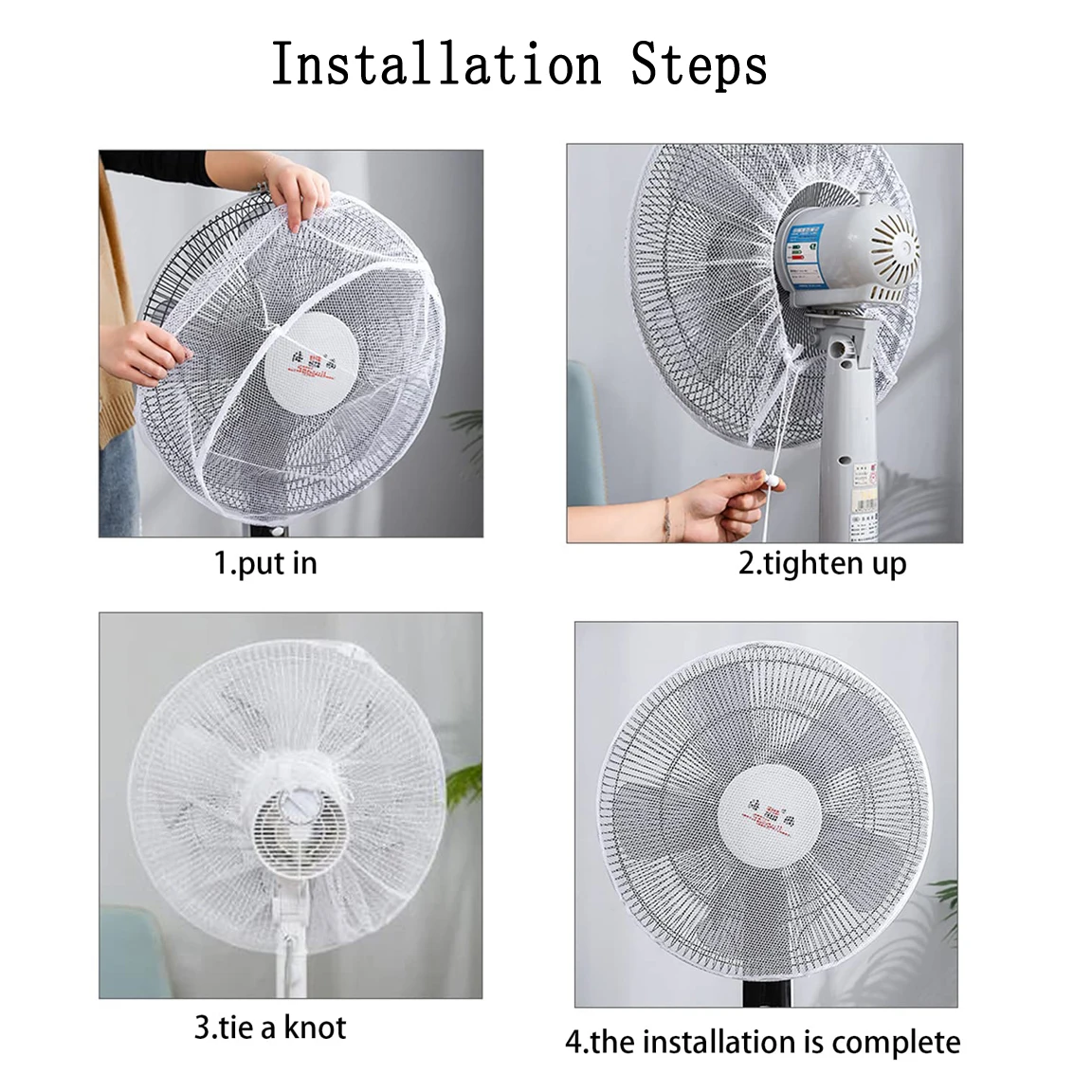 BOUSSAC 2PC White Electric Fan Covers for Baby Kids Finger Protector Safety Mesh Cover Fan Guard Home Office Dust Cover