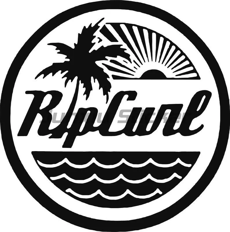 RIP CURL Die Cut White Vinyl Decal/Sticker 4 in x 1.8 in Surf Surfing Car  Window
