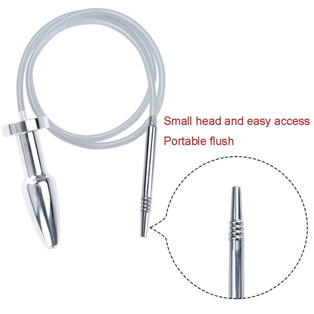 2 In1 Metal Horse Eye Stick Connect Anal Plug Irrigation System Enema Cleaning Internal Circulation Stimulate Masturbator Toy