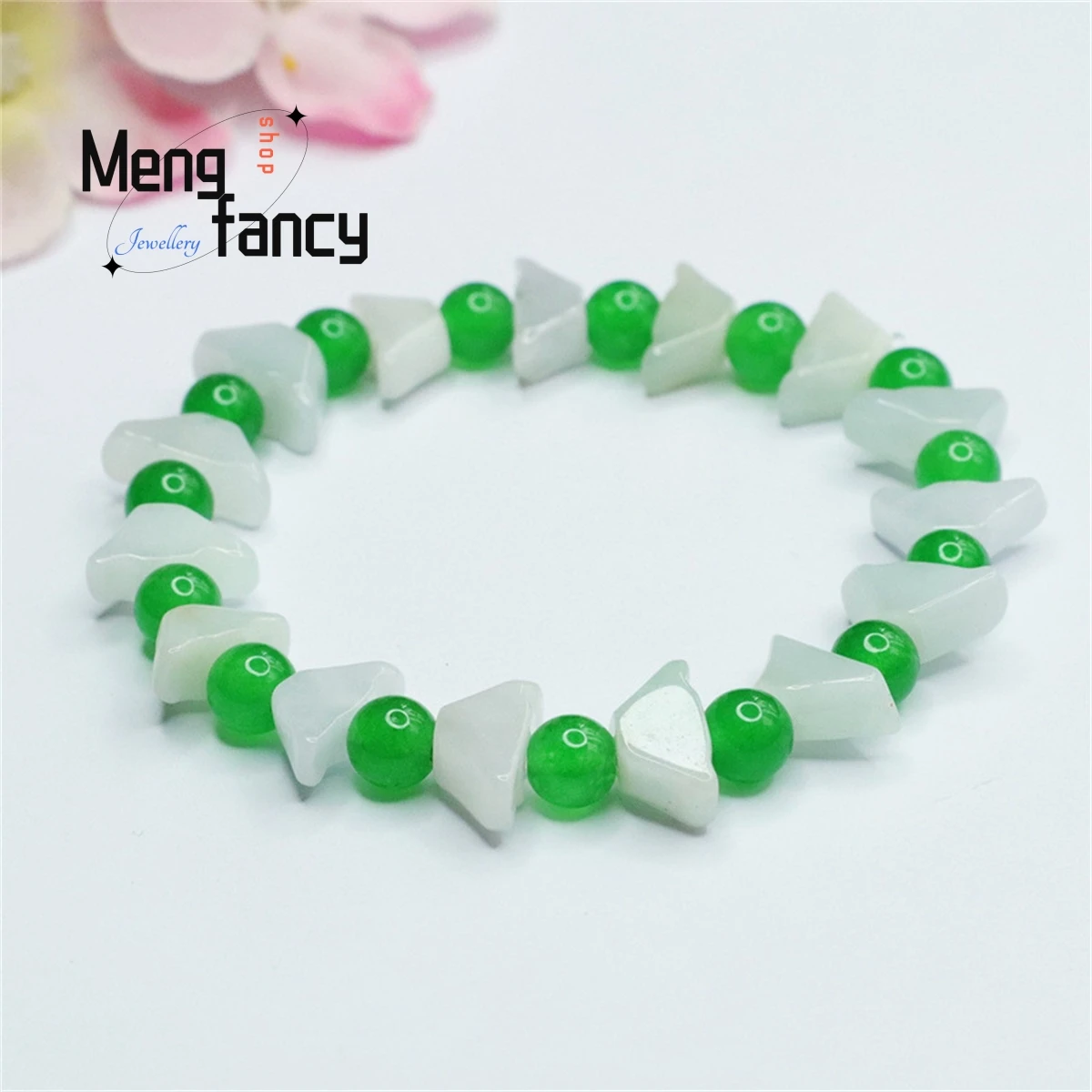 

Natural Jadeite Jade Ingot Green Chalcedony Bead Bracelet Simple Personality Charm Fashion Men Women Fine Jewelry Holiday Gift