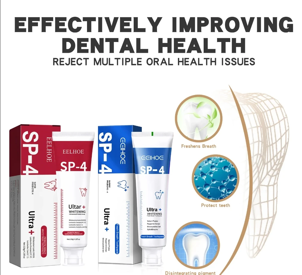 Probiotic Toothpaste SP-4 Whitening Tooth Remove Bad Breath Plaque Stains Teeth Whitener Oral Hygiene Care Clean Fresh Breath