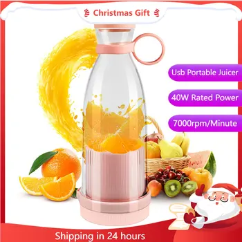 Rechargeable Mixers Fresh Fruit Juicers Blue/Pink Usb Portable Juice Bottle Mini Fast Electric Blender Smoothie Ice Maker 1