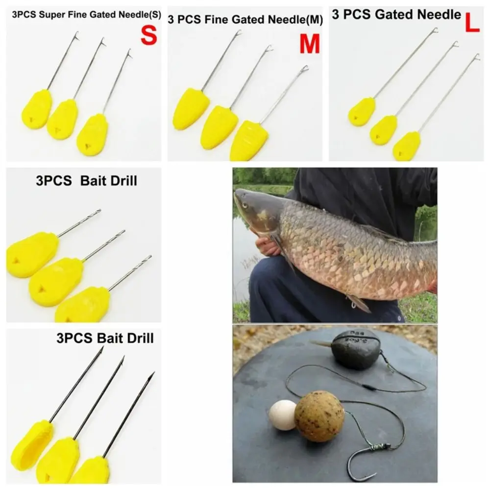 Description Picture 2 of item3pcs Carp Fishing Tools Kit And Accessories Carp Fishing Bait Needles Set Hook Drill Boilie Bait Pins For Carp Lure Making Tools