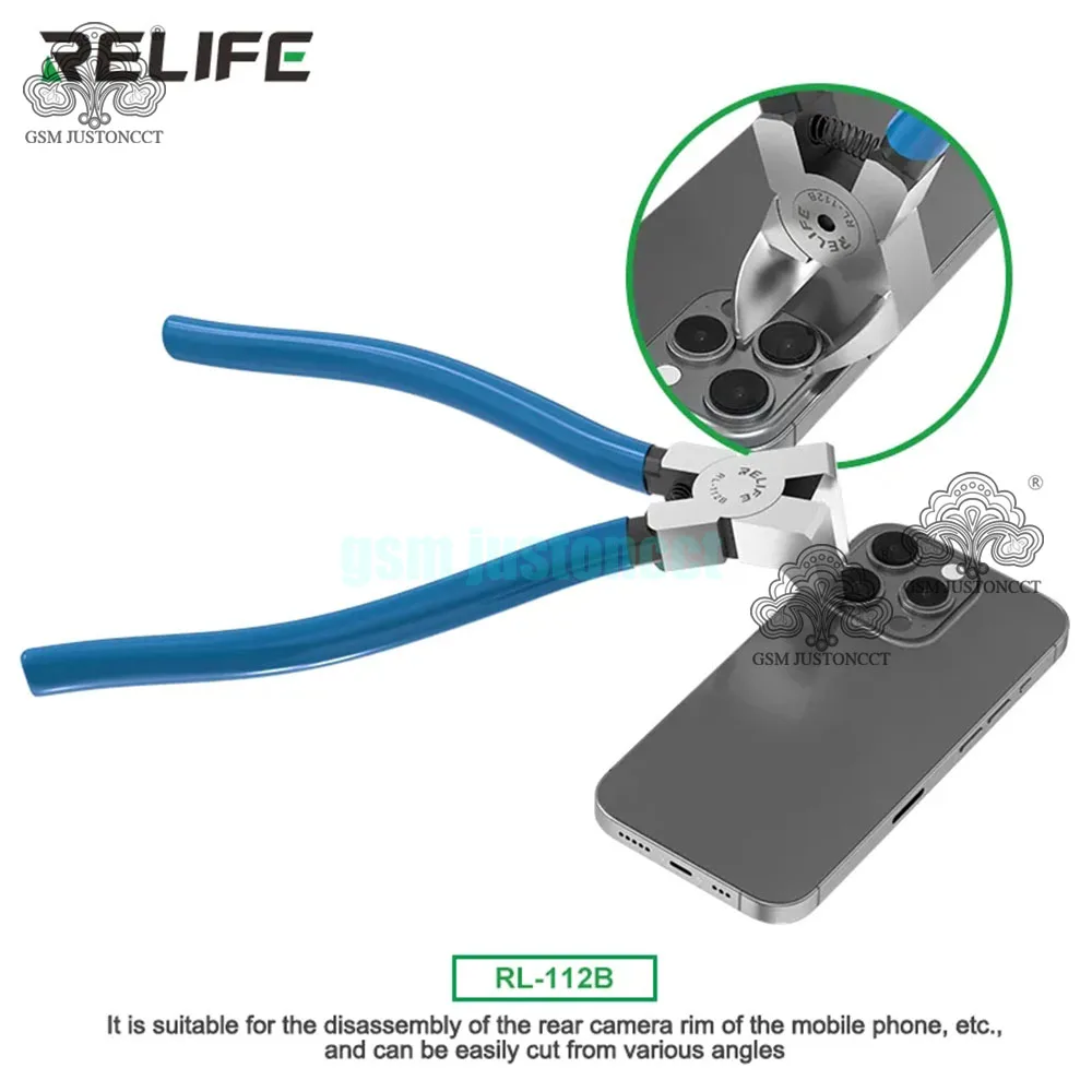 RELIFE RL-112B 아이폰 휴대폰용 직각 플랫 커팅 플라이어, 후면 카메라 프레임 수리 분해, 6 인치, 90 °