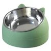 Cat Dog Bowl 15 Degrees Raised Stainless Steel Non Slip Puppy Base Cat Food Drinking Water Feeder Tilt Safeguard Neck Pet Bowl 5