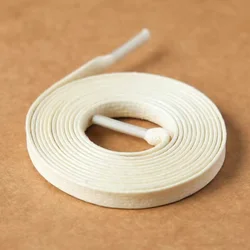 Versatile Flat Cotton Shoelaces in White, Black, and Pink for Sneakers and Casual Shoes (Rice color)