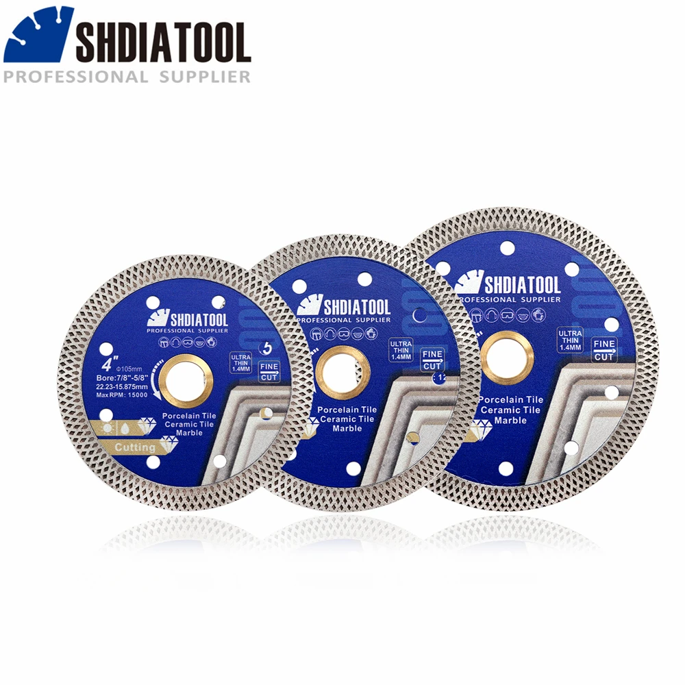 SHDIATOOL 1pc 4/4,5/5 zoll Mesh Trennscheibe Super Dünne Granit Marmor Turbo Klinge Porzellan Fliesen Winkel Grinder Keramik