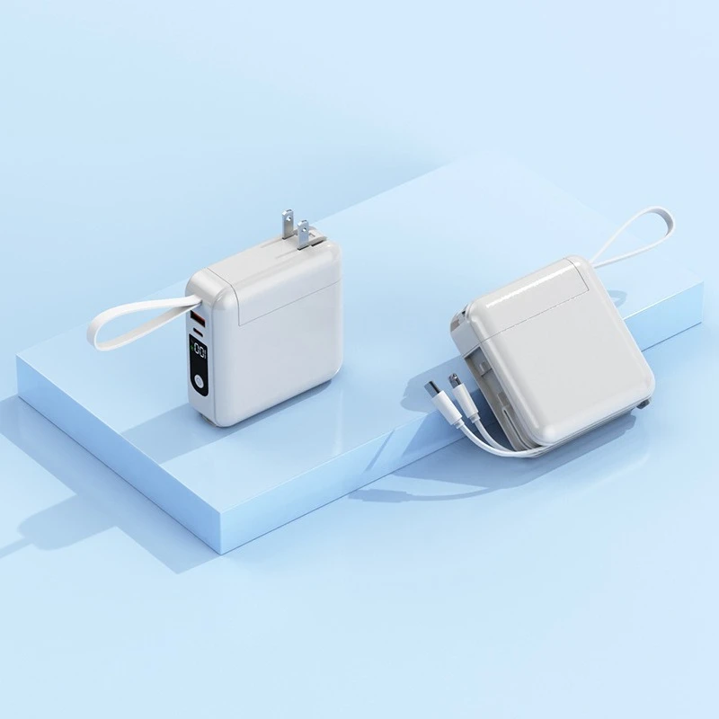 AC Plug Power Bank with Built-in Cable, Large Capacity 20000mAh Super Fast Charging 22.5W Portable Power Bank 6