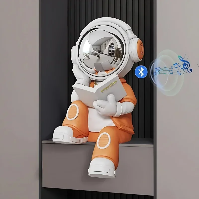 Creative Reading Astronaut Activity Figure Resin Sculpture Desktop Decoration Accessories,sound System,home Decorationpiggy Bank 4