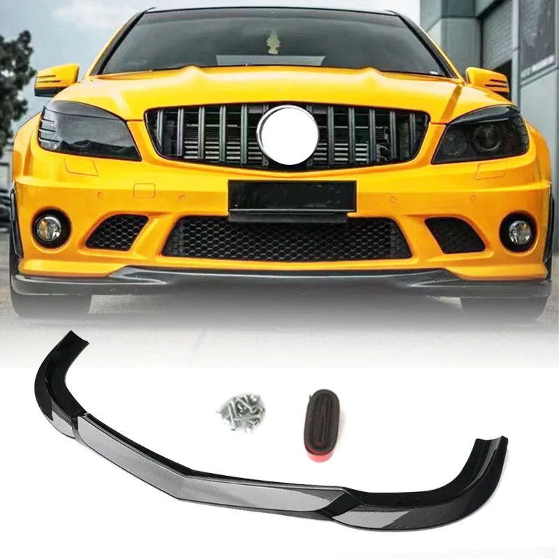 

Front Bumper Spoiler Lip Carbon Fiber Look Lower Splitter For Mercedes Benz C Class W204 C63 AMG Sedan Only 2008 2009 2010 2011