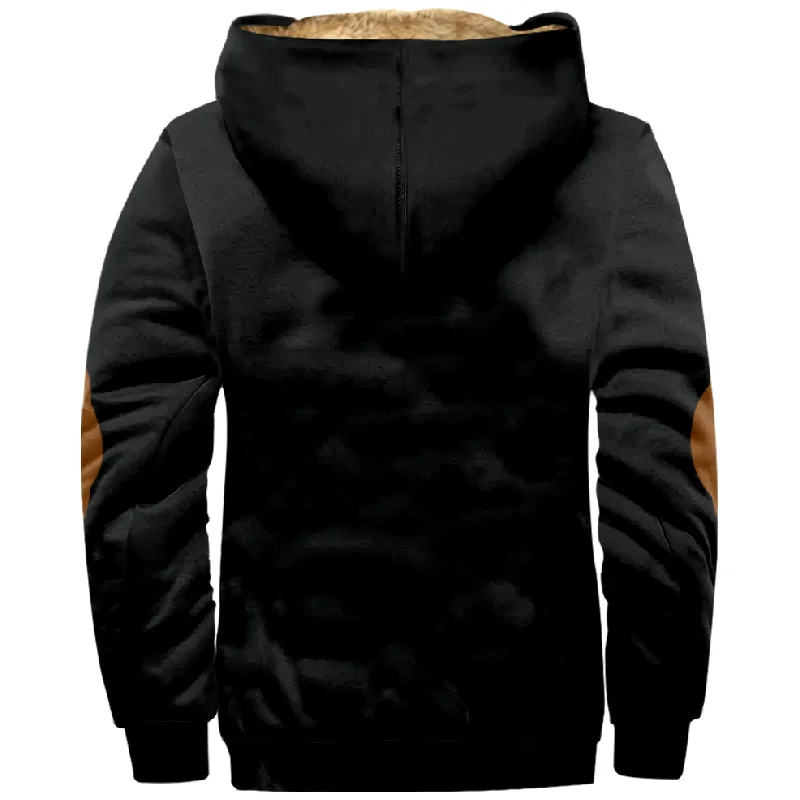 New Color Matching Creative Cotton Coat Hooded Sweater Casual Print Long Sleeve Zipper Sweater Thick Cotton Coat Winter a04