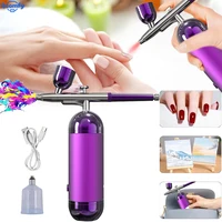Rechargeable Airbrush with Compressor Portable Nail Art Air Brush Includes Spray Gun Tools for Nail Art Makeup Painting 1