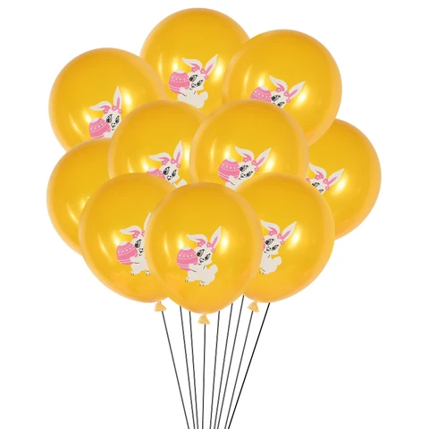Easter Banner Latex Balloon Cute Cartoon Rabbit Cake Topper Easter Egg Cupcake Topper For Easter Party Decoration Supplies