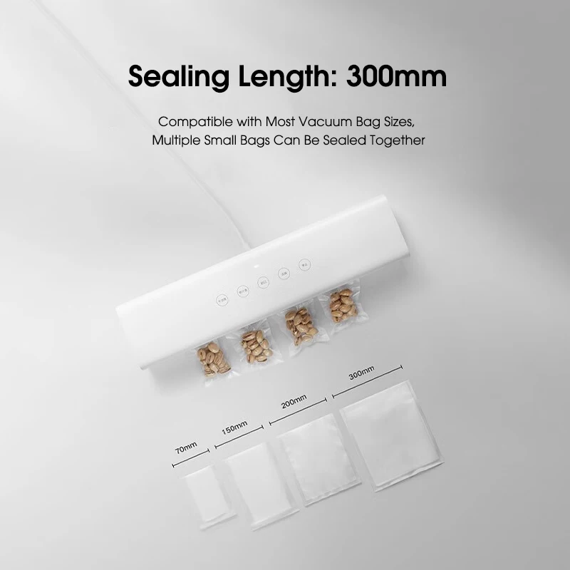 XIAOMI MIJIA Vacuum Sealers Machine 220V With Free 10pcs Vacuum Bags For Kitchen Household Food Vacuum Sealer Packaging Machine 4