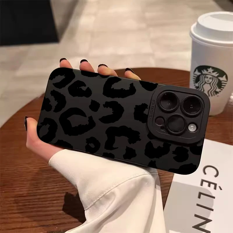 Custodia protettiva per fotocamera con design leopardato per iPhone 16 Custodie per iPhone 17 Air 15 14 13 12 11 Pro Max 16E XS XR X 7 8 Plus Cover - Image 2