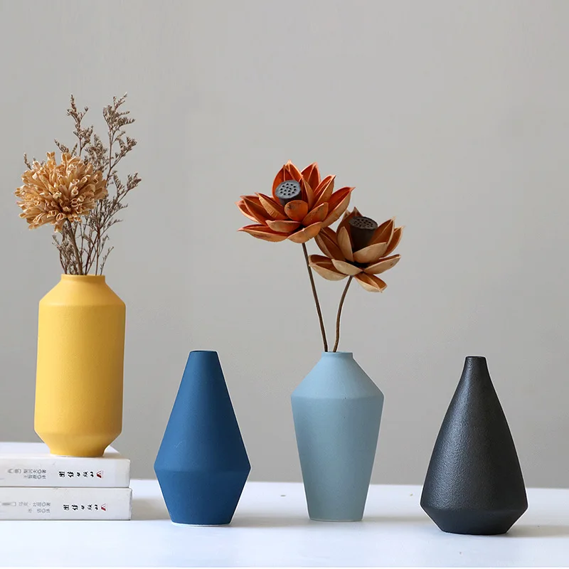 Morandi Vase Dry Flower Arranger Living Room TV Cabinet Table Decoration Ceramic Soft Decoration 4