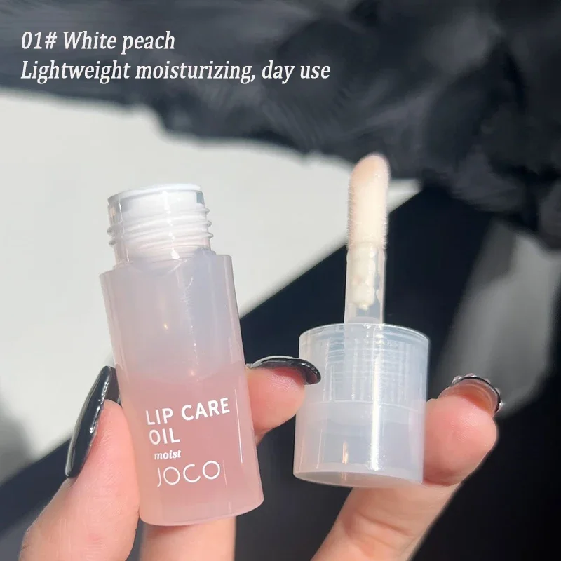 Transparent Lip Oil Glass Lip Gloss Fragrance Non-sticky Moisturizes Lip Tint Lip Plumper Lip Care Serum Primer Big Brush Head 4