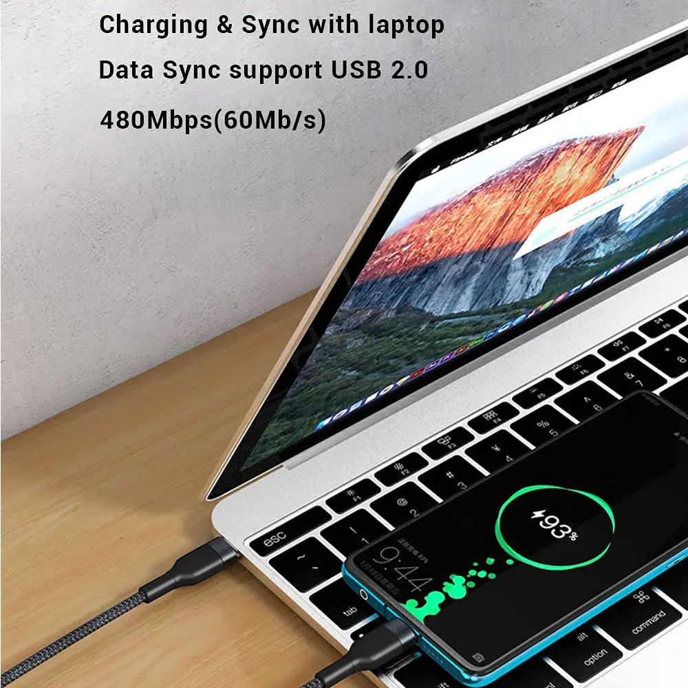 รูปสินค้า สายชาร์จ USB-C 0.25 เมตร ชาร์จเร็ว ทนทาน พกพาสะดวก