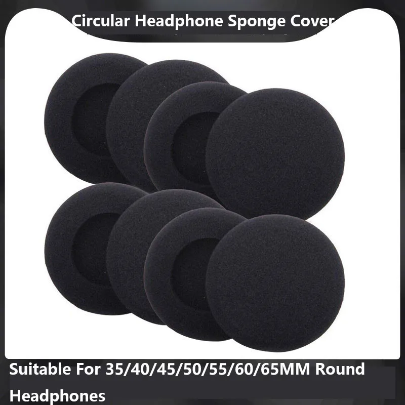 

Губка для наушников 35/40/45/50/55/60/65 мм, подходит для круглых наушников Sony/Aitech/Philips/Logitech/Sennheiser, 10 шт.