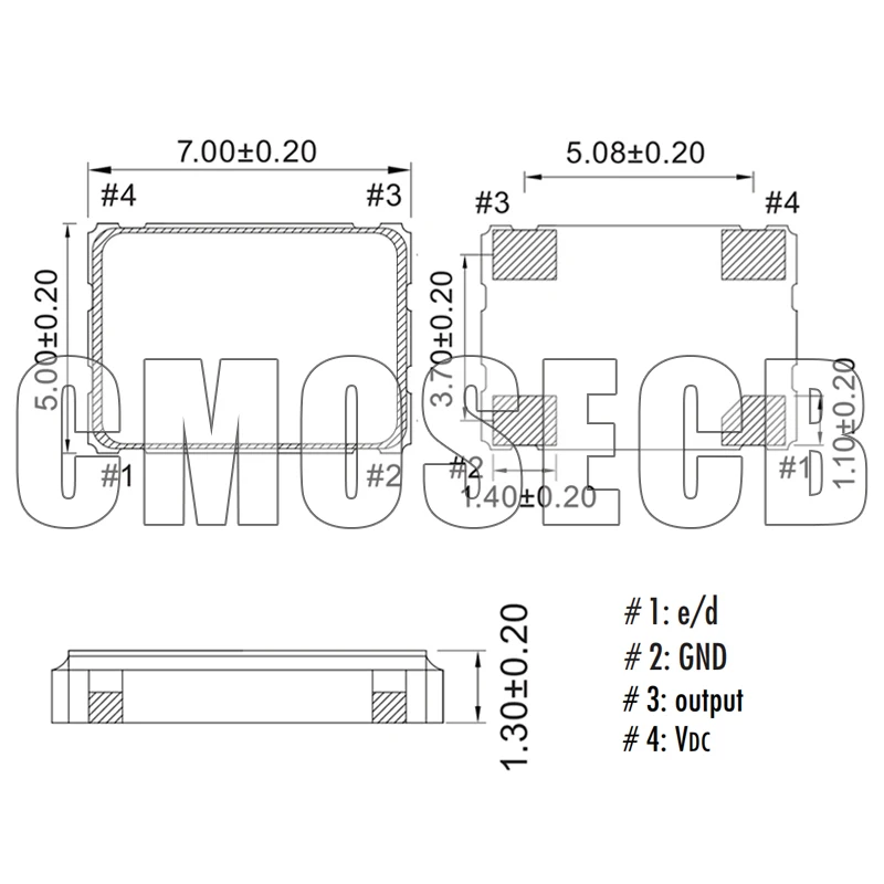 5PCS 크리스탈 발진기 5070 31.000MHZ SMD 31M 3.3V 발진기 SMD4