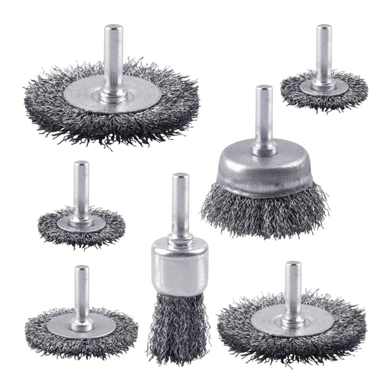 Professional Drill Wire Brush Set for Rusts Oxidation Removal on Various Materials Efficient Metal Surfaces Polishing H9EE