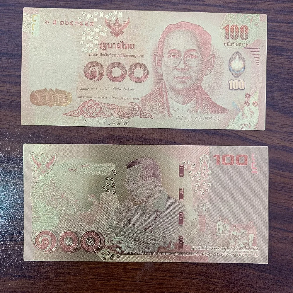 Description Picture 2 of item6Pcs/Lot Asian Currency Thai Gold Banknote set20.50.100.500.1000 Baht Money in 24k Gold Plated Banknote for Christmas Gifts