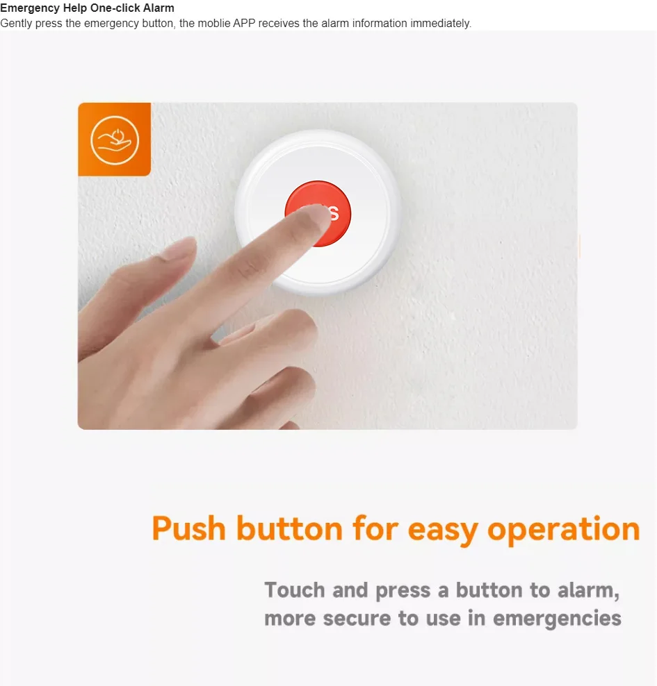 Tuya ZigBee SOS Emergency Butto Elderly Children Alarm Emergency Help Switch Hom