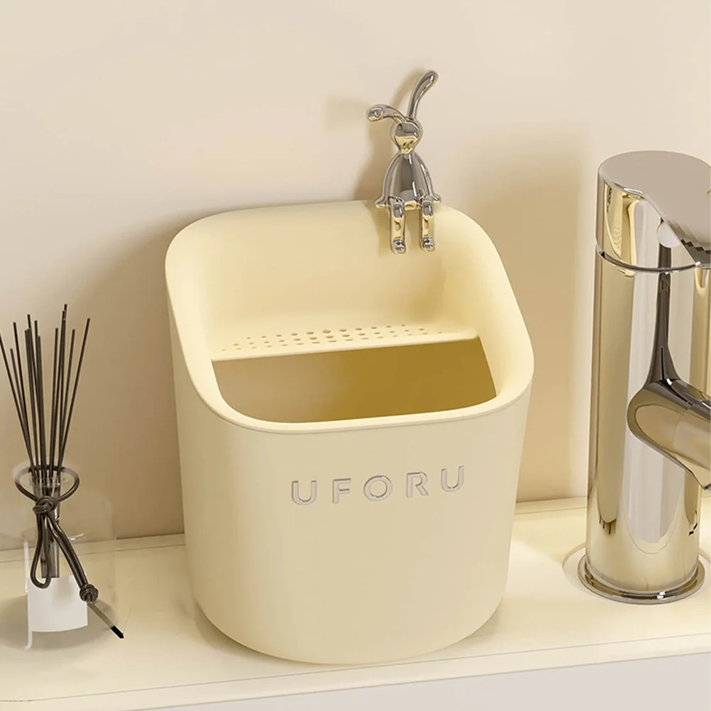 

Drain Trash Can Car Bin Mini Garbage Cans Cute Desk Pp Small Desktop Office Countertop