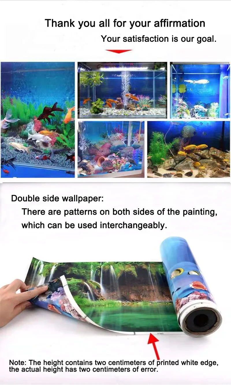 Double Sides Aquarium Background Decoration Sticker Poster Aquarium Sticker Fish Tank Backdrop Fish Tank Ornaments Aquarium Ornaments Fish Tank Decorations
