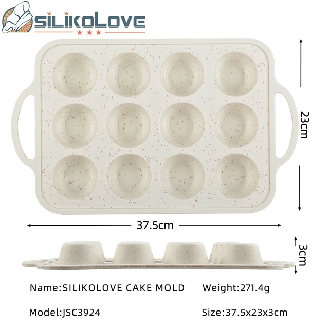 12 Cups Silicone Muffin Pan - Nonstick BPA Free Cupcake Pan Regular Size  Silicone Mold - AliExpress